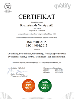 Vi är nu ISO-certifierade