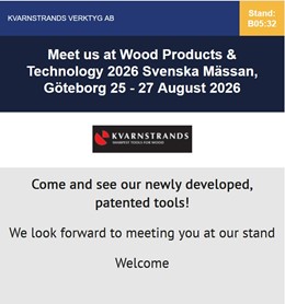 Welcome to our stand at the Wood products & Technology exhibition Aug, 25-27 in Gothenburg